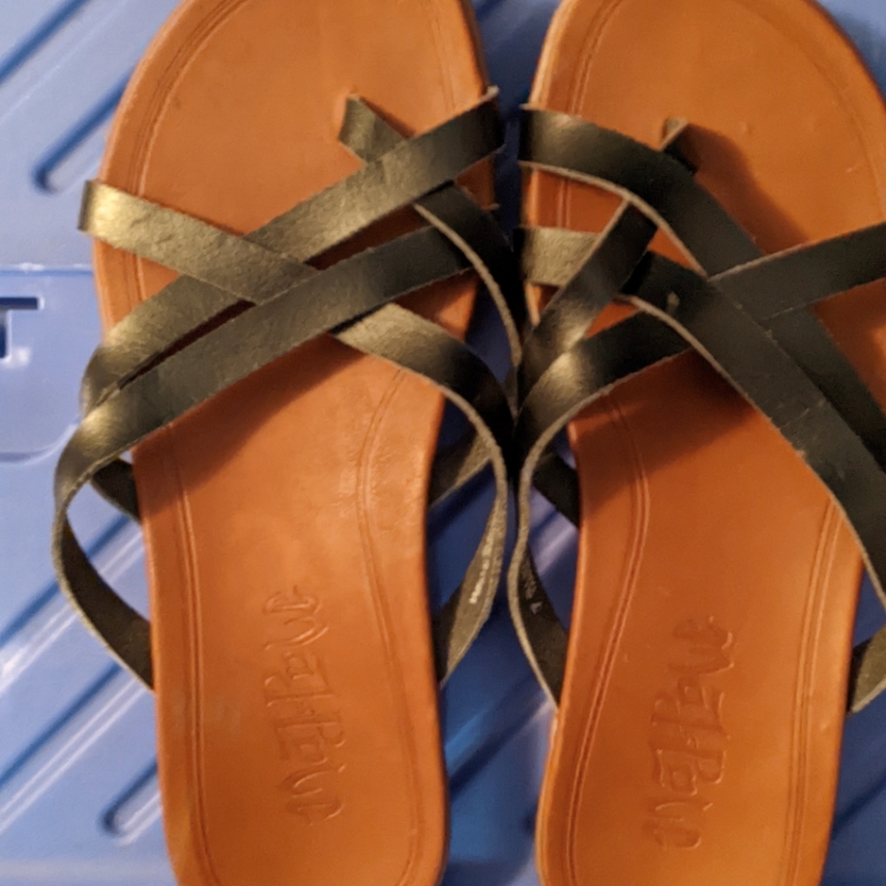 Mad love sandals black brown preloved 7